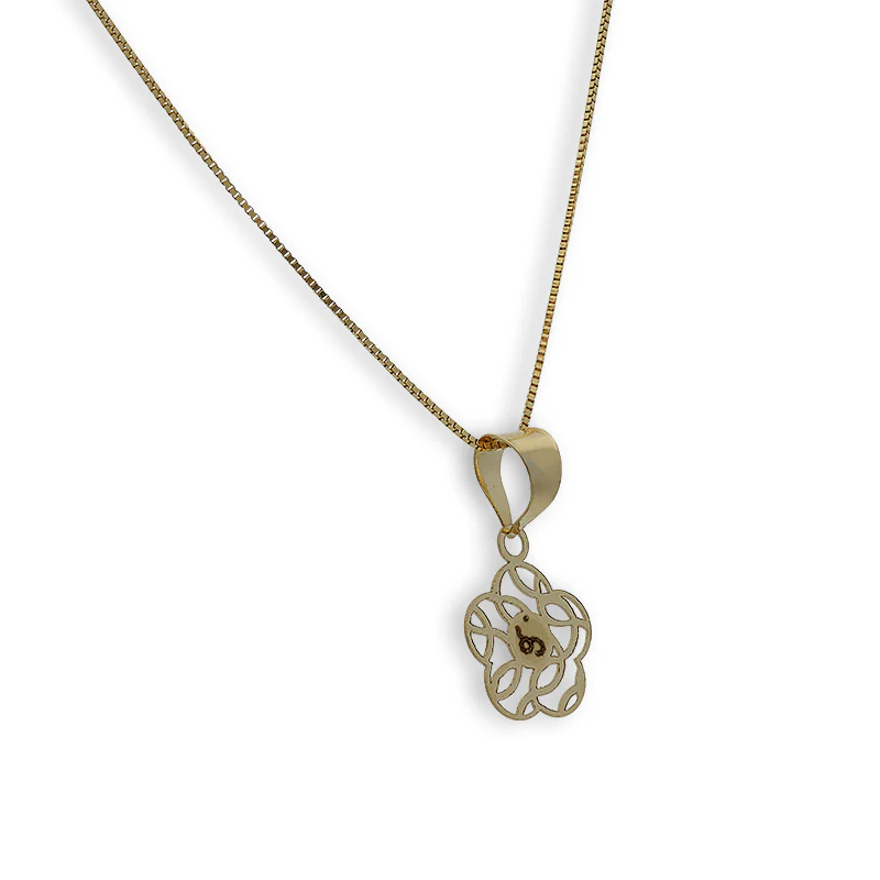 Gold Necklace (Chain with Flower Pendant) 18KT - FKJNKL18K2299 - Image 2