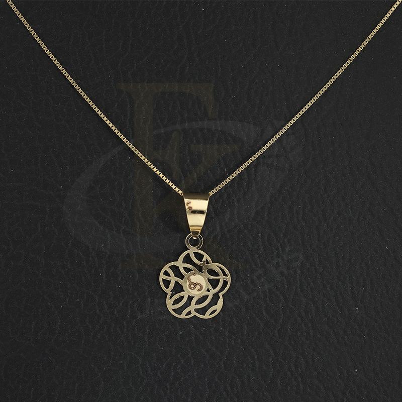 Gold Necklace (Chain with Flower Pendant) 18KT - FKJNKL18K2299 - Image 3