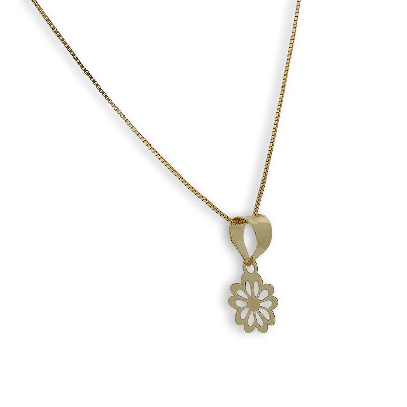 Gold Necklace (Chain with Flower Pendant) 18KT - FKJNKL18K2305 - Image 2