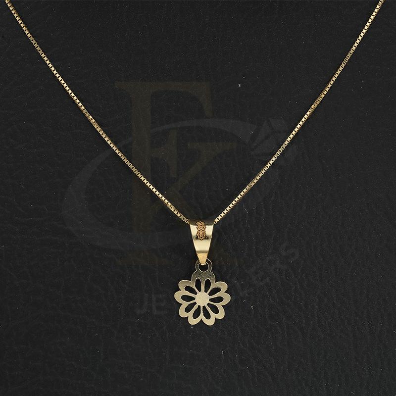 Gold Necklace (Chain with Flower Pendant) 18KT - FKJNKL18K2305 - Image 3