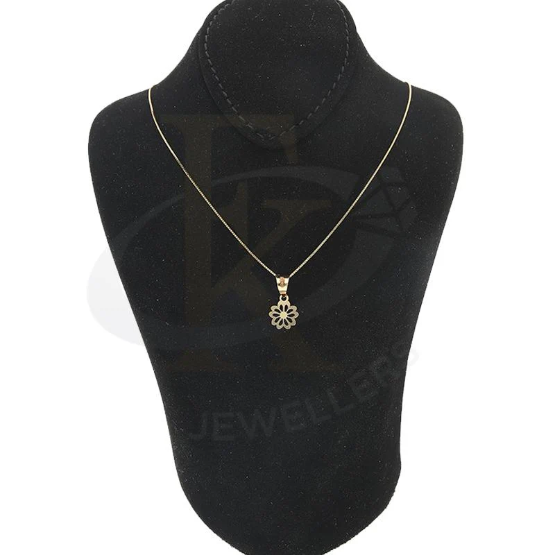 Gold Necklace (Chain with Flower Pendant) 18KT - FKJNKL18K2305 - Image 4