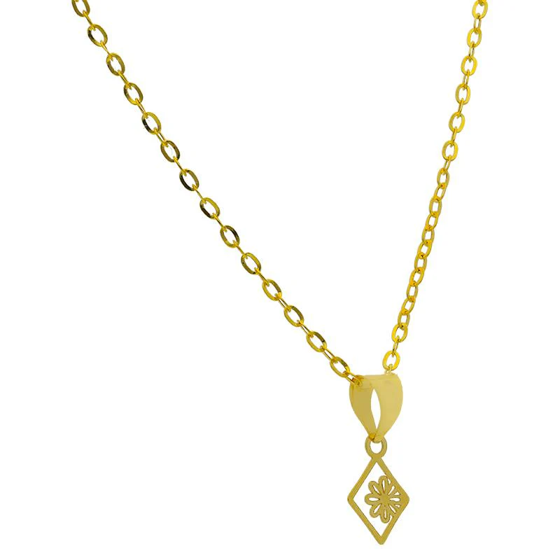 Gold Necklace (Chain with Flower Pendant) 18KT - FKJNKL18K2529 - Image 2