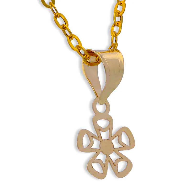 Gold Necklace (Chain with Flower Pendant) 18KT - FKJNKL18KU1041 - Image 2