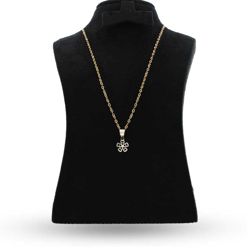 Gold Necklace (Chain with Flower Pendant) 18KT - FKJNKL18KU1041 - Image 3