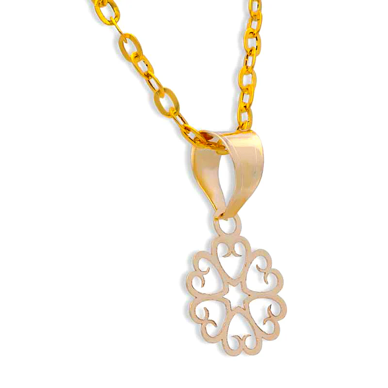 Gold Necklace (Chain with Flower Pendant) 18KT - FKJNKL18KU1049 - Image 2
