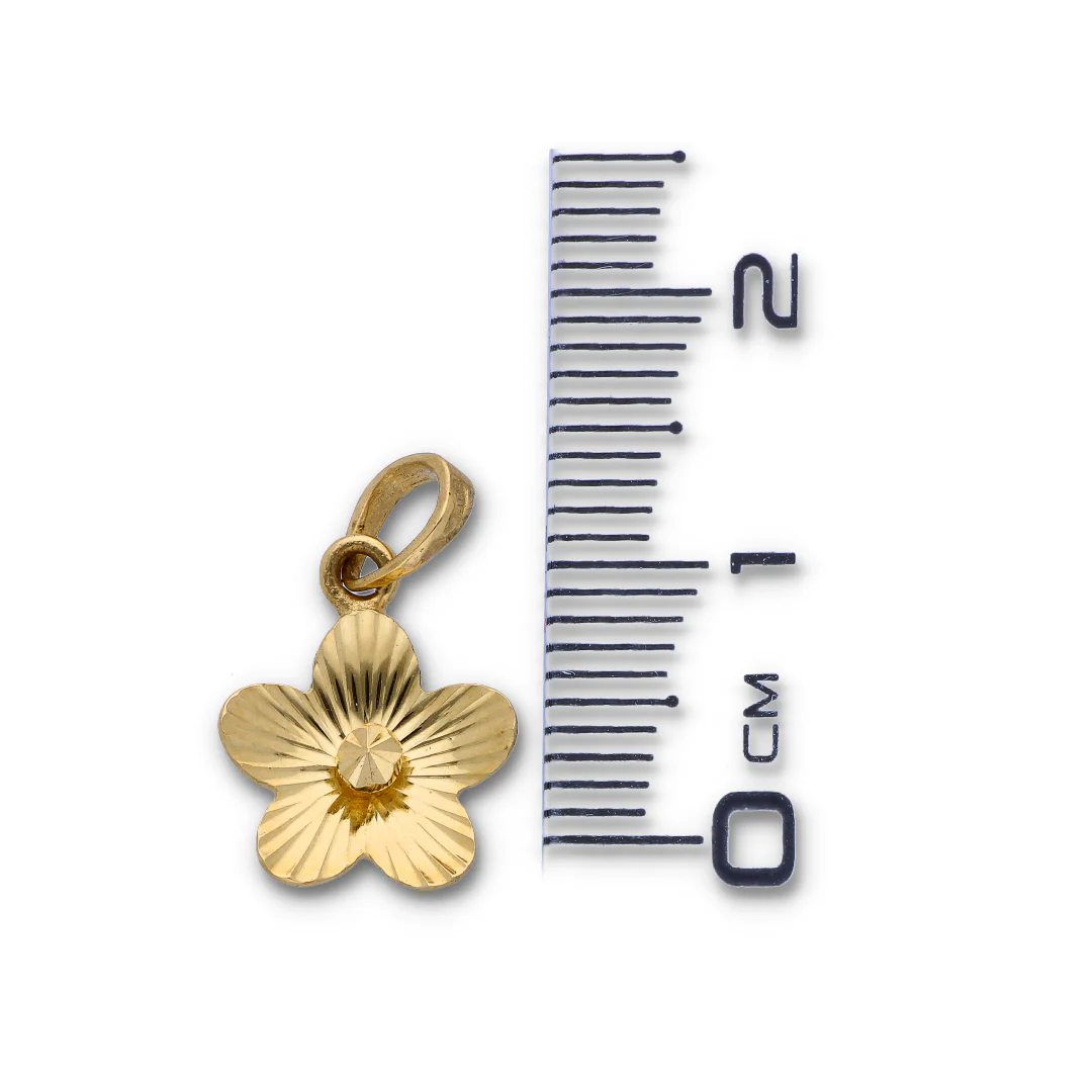 Gold Necklace (Chain with Flower Shaped Pendant) 18KT  - FKJNKL18KU6117 - Image 3