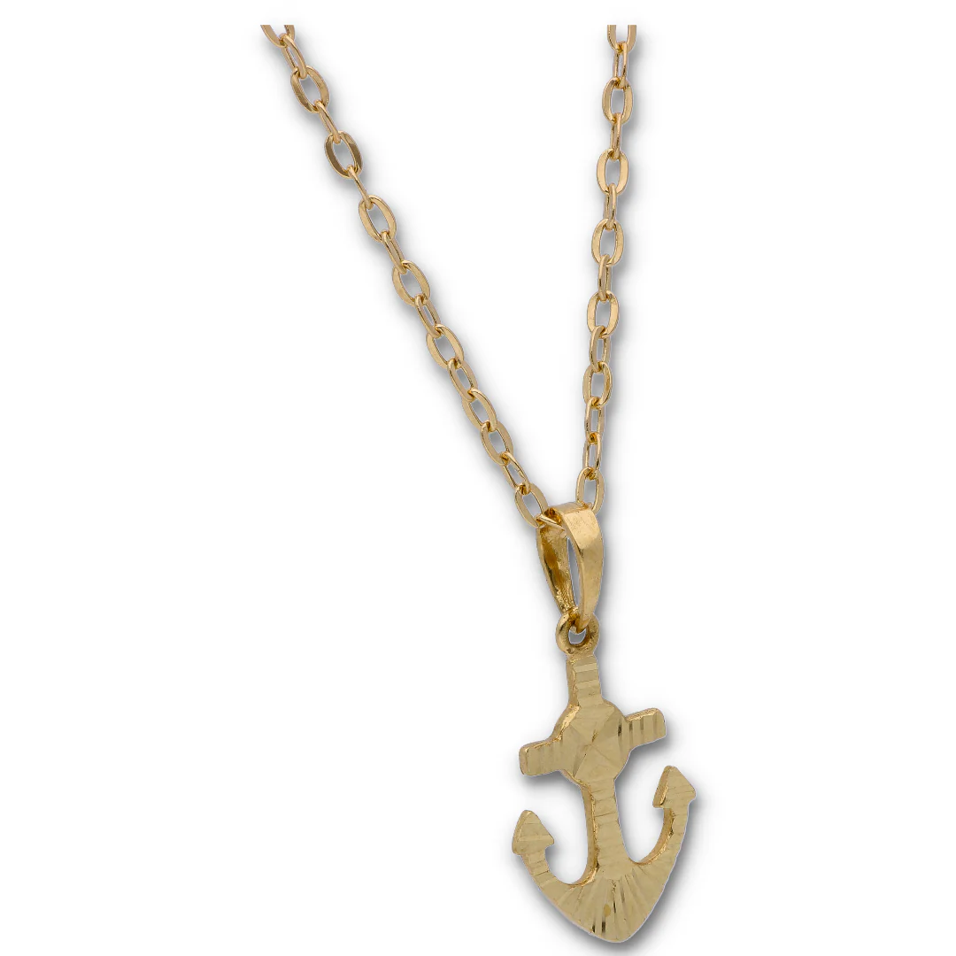 Gold Necklace (Chain with Gold Anchor Shaped Pendant) 18KT - FKJNKL18KU6128 - Image 4