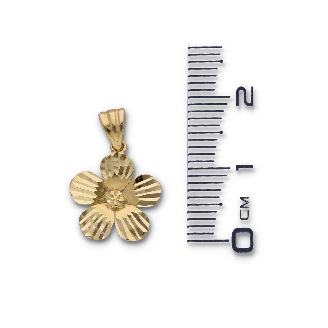 Gold Necklace (Chain with Gold Flower Shaped Pendant) 18KT - FKJNKL18KU6121 - Image 3