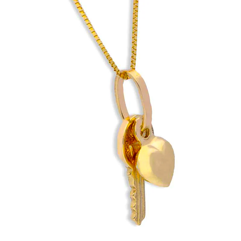 Gold Necklace (Chain with Heart and Key Pendant) 18KT - FKJNKL18KU1071 - Image 2