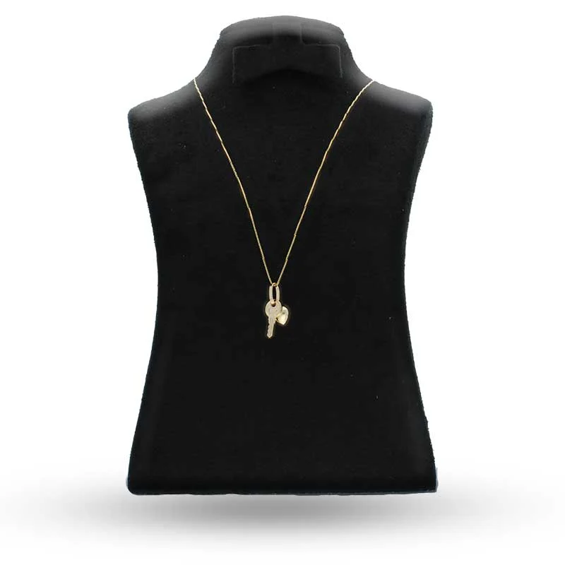 Gold Necklace (Chain with Heart and Key Pendant) 18KT - FKJNKL18KU1071 - Image 3