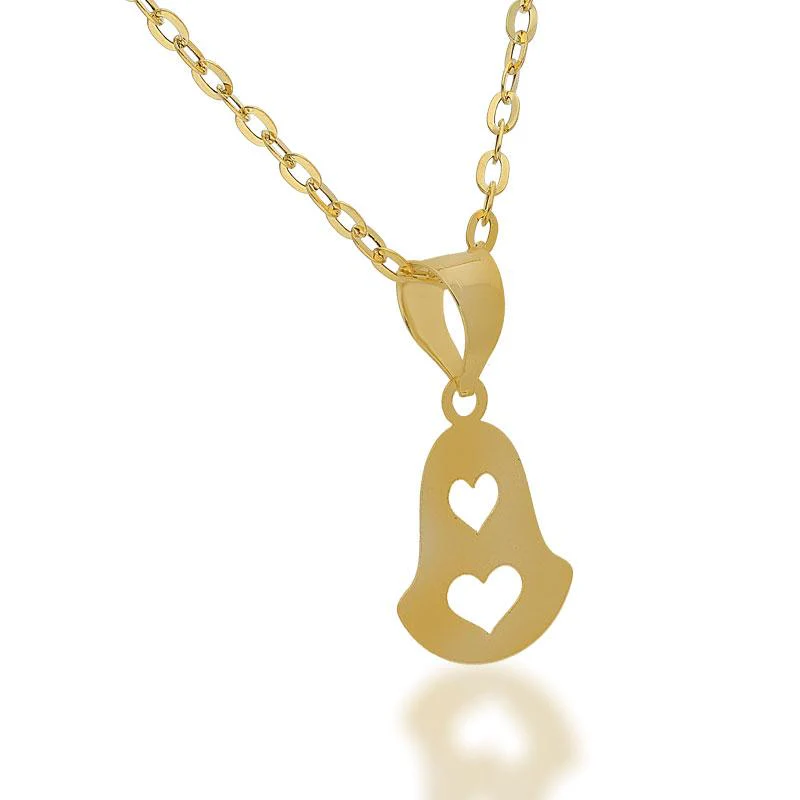 Gold Necklace (Chain with Heart Bell Pendant) 18KT - FKJNKL18K2080 - Image 2