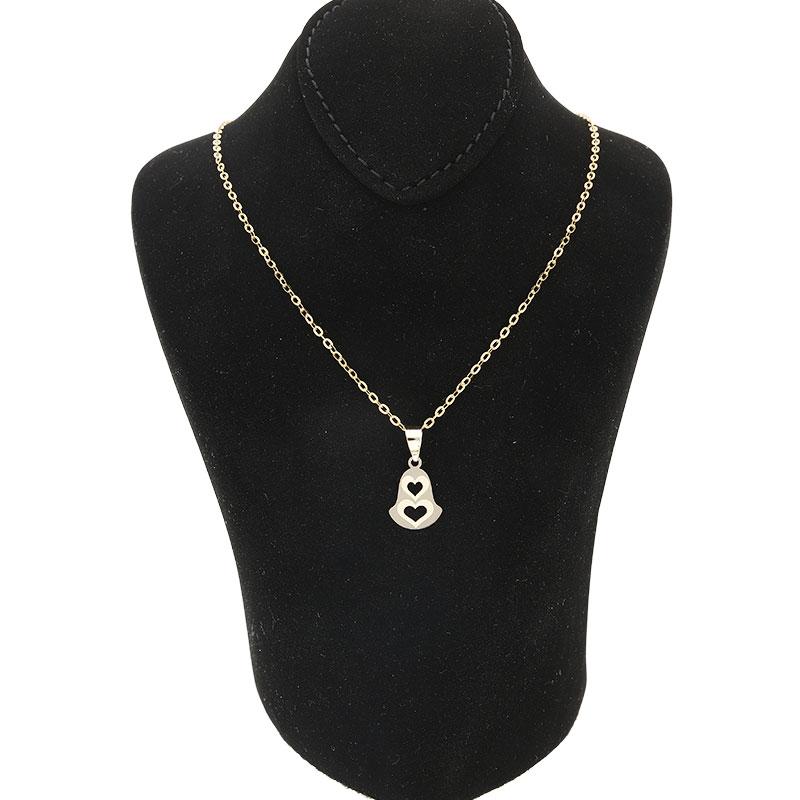 Gold Necklace (Chain with Heart Bell Pendant) 18KT - FKJNKL18K2080 - Image 3