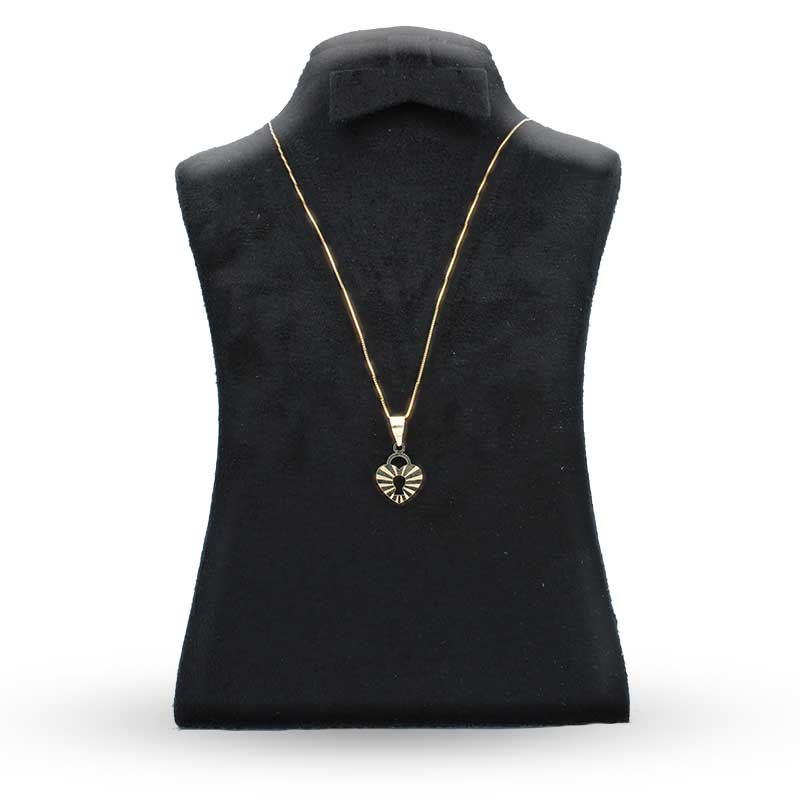 Gold Necklace (Chain with Heart Lock Pendant) 18KT - FKJNKL18KU1066 - Image 3