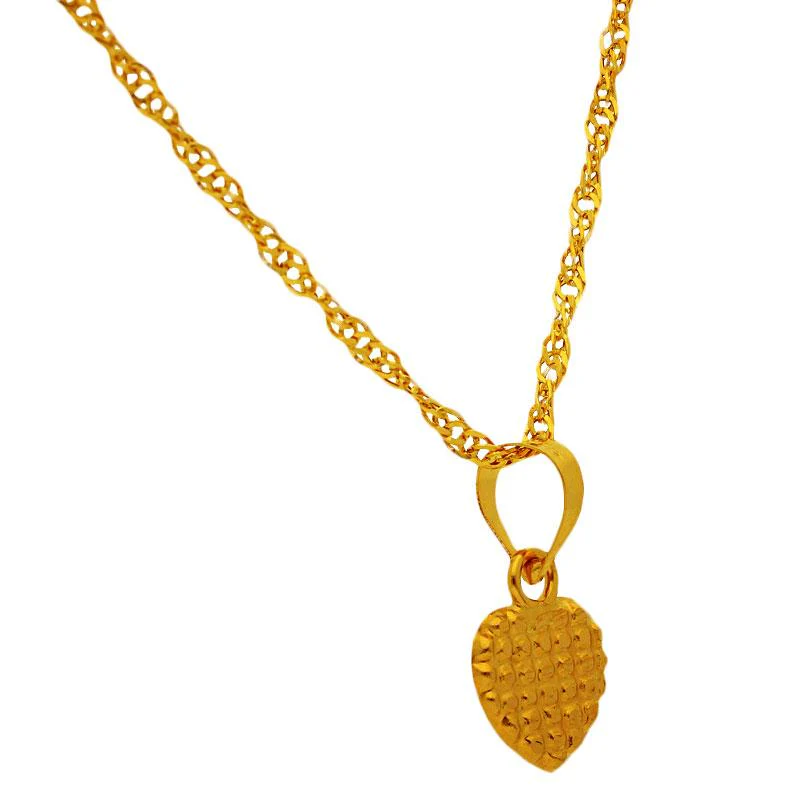 Gold Necklace (Chain with Heart Pendant) 18KT - FKJNKL1725 - Image 2