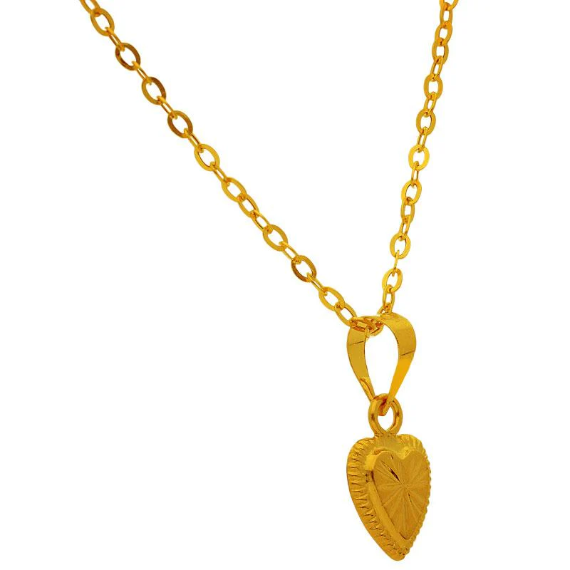 Gold Necklace (Chain with Heart Pendant) 18KT - FKJNKL1727 - Image 2