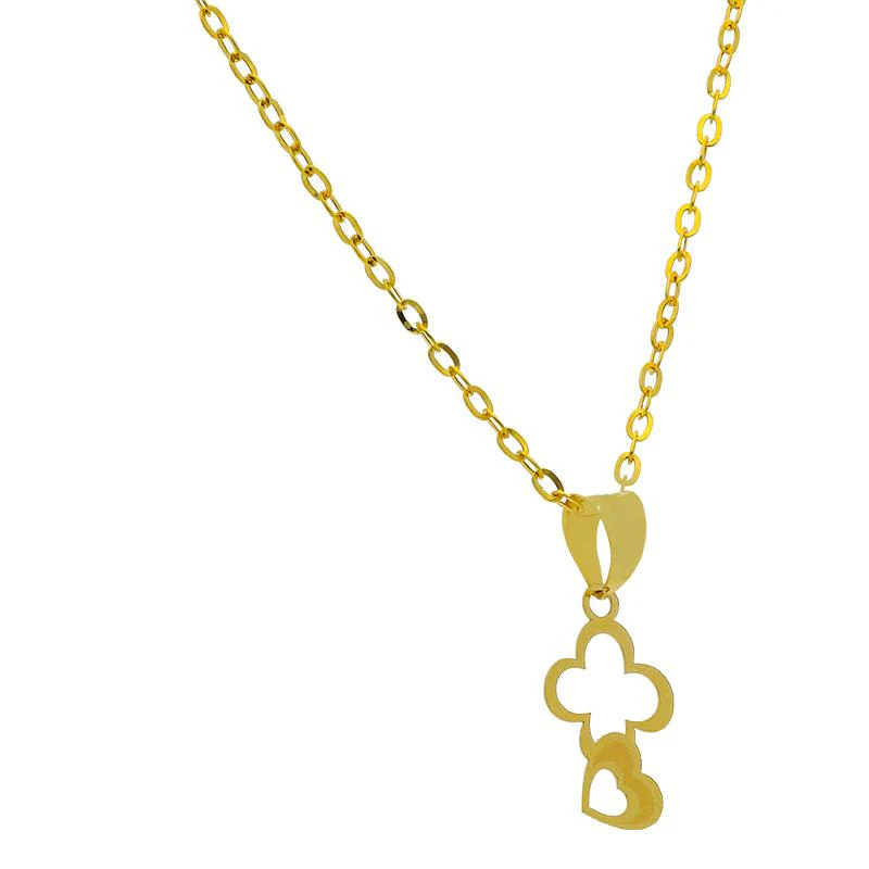 Gold Necklace (Chain with Heart Pendant) 18KT - FKJNKL18K2528 - Image 2