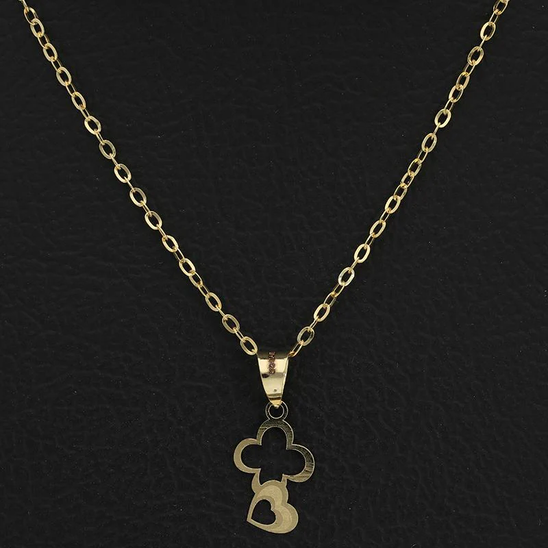 Gold Necklace (Chain with Heart Pendant) 18KT - FKJNKL18K2528 - Image 4