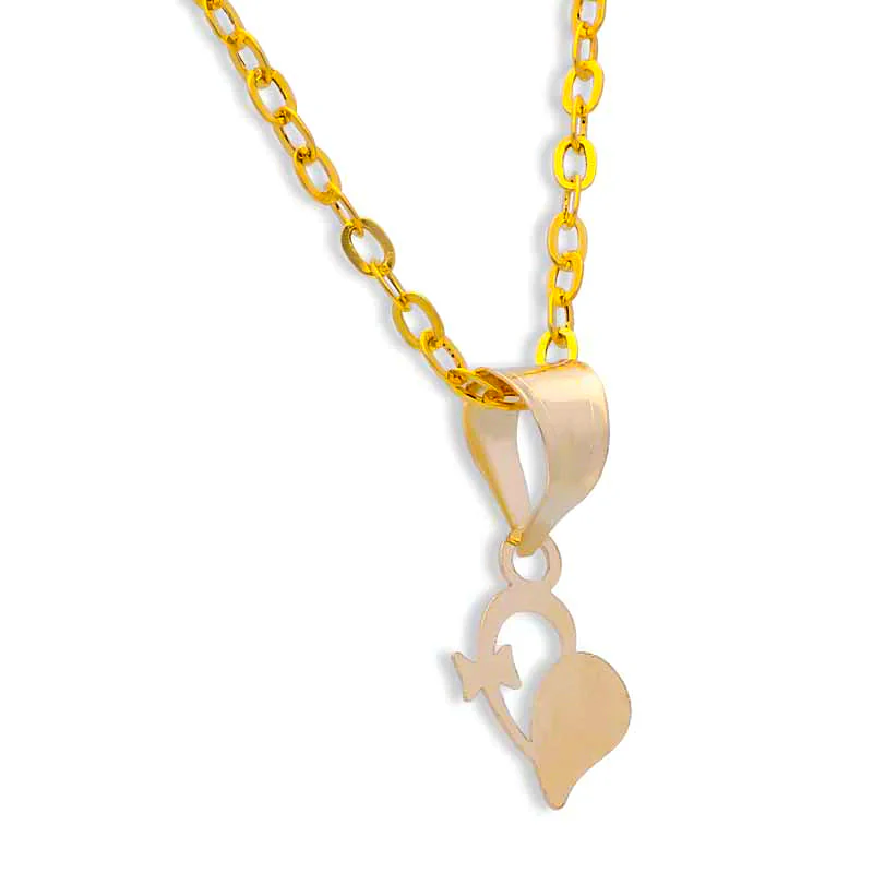 Gold Necklace (Chain with Heart Pendant) 18KT - FKJNKL18KU1047 - Image 2