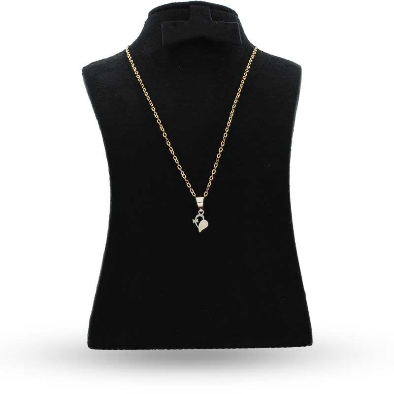 Gold Necklace (Chain with Heart Pendant) 18KT - FKJNKL18KU1047 - Image 3