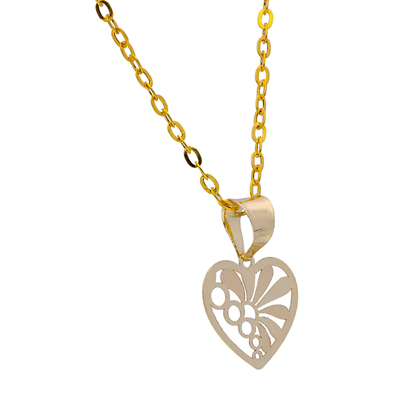 Gold Necklace (Chain with Heart Pendant) 18KT - FKJNKL18KU1059 - Image 3