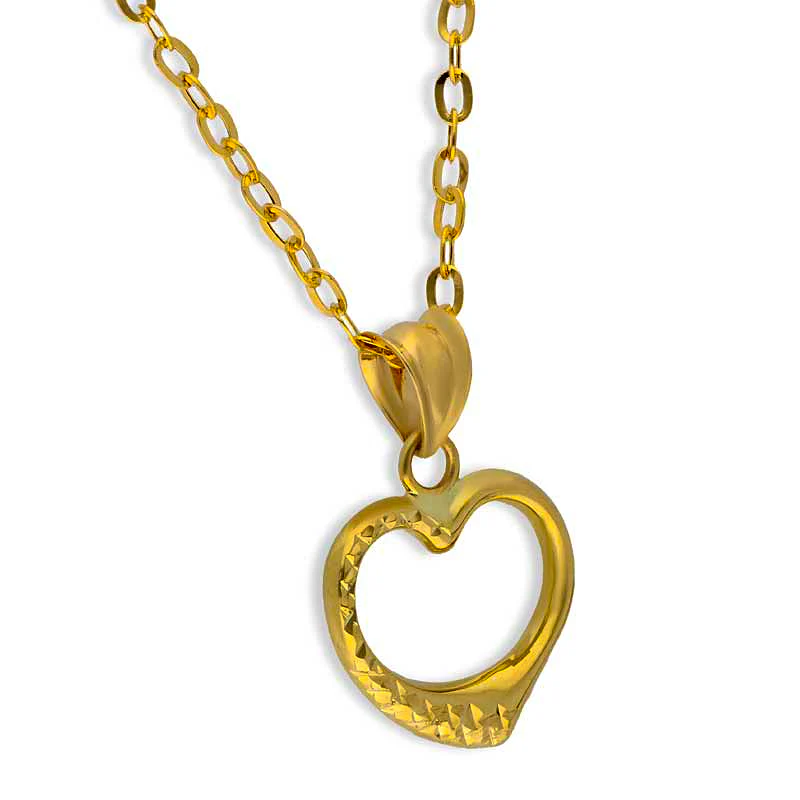 Gold Necklace (Chain with Heart Pendant) 18KT - FKJNKL18KU1089 - Image 2
