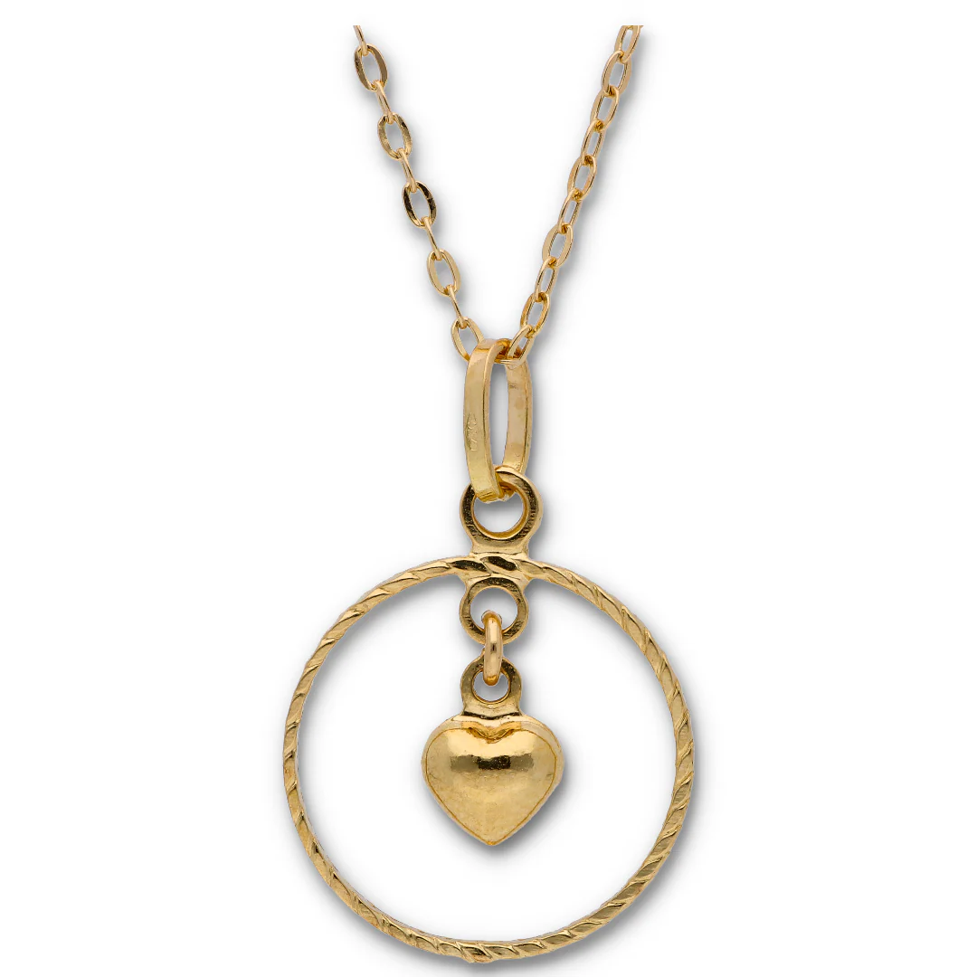 Gold Necklace (Chain with Heart Shaped Pendant) 18KT  - FKJNKL18KU6116 - Image 2