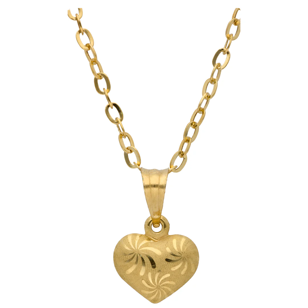Gold Necklace (Chain with Heart Shaped Pendant) 18KT - FKJNKL18KU6609 - Image 2