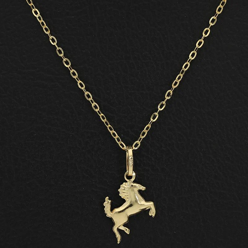 Gold Necklace (Chain with Horse Pendant) 18KT - FKJNKL18K2524 - Image 5