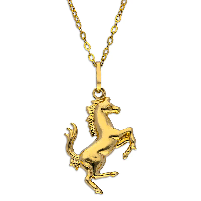 Gold Necklace (Chain with Horse Pendant) 18KT - FKJNKL18KU1099