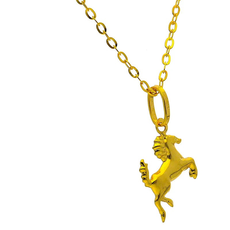 Gold Necklace (Chain with Horse Pendant) 18KT - FKJNKL18KU1100 - Image 2