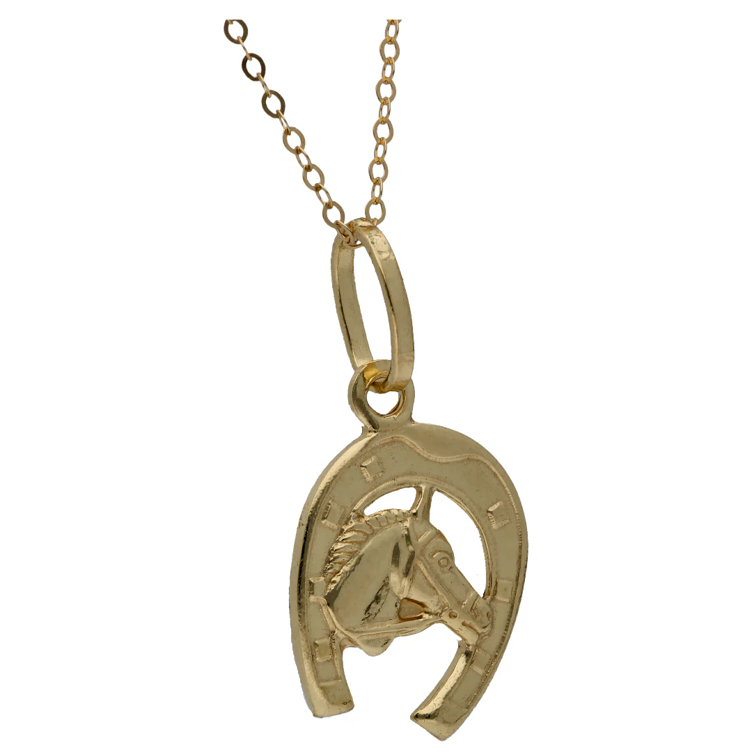 Gold Necklace (Chain with Horseshoe Shaped Pendant) 18KT - FKJNKL18KU6532 - Image 2
