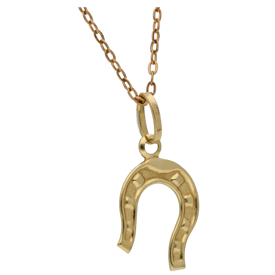 Gold Necklace (Chain with Horseshoe Shaped Pendant) 18KT - FKJNKL18KU6538 - Image 2