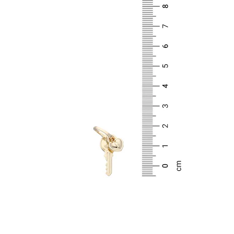 Gold Necklace (Chain with Key and Heart Lock Pendant) 18KT - FKJNKL18KU1124 - Image 4