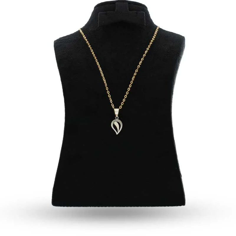 Gold Necklace (Chain with Leaf Pendant) 18KT - FKJNKL18KU1048 - Image 3
