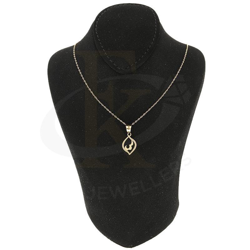 Gold Necklace (Chain with Leaf Shaped Pendant) 18KT - FKJNKL18K2331 - Image 4
