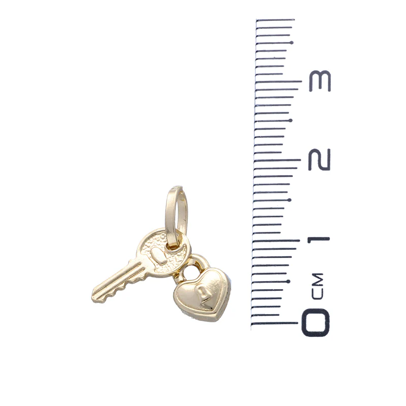 Gold Necklace (Chain with Lock and Key Pendant) 18KT - FKJNKL18KU1065 - Image 4