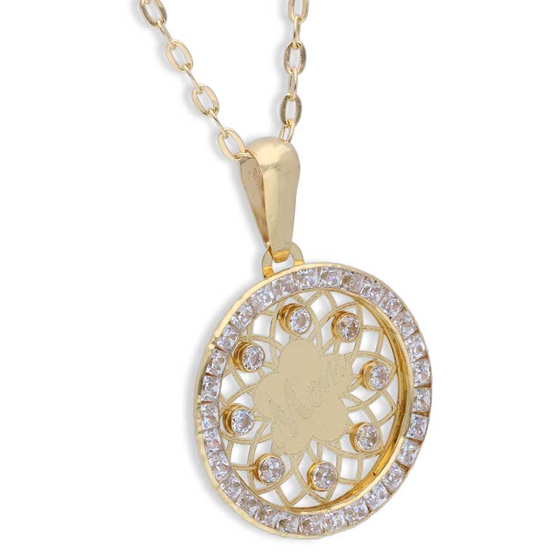 Gold Necklace (Chain with Mom Pendant) 18KT - FKJNKL18KU1142 - Image 2