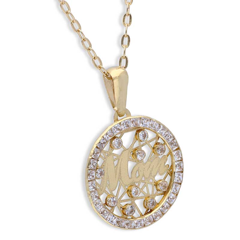 Gold Necklace (Chain with Mom Pendant) 18KT - FKJNKL18KU1149 - Image 2