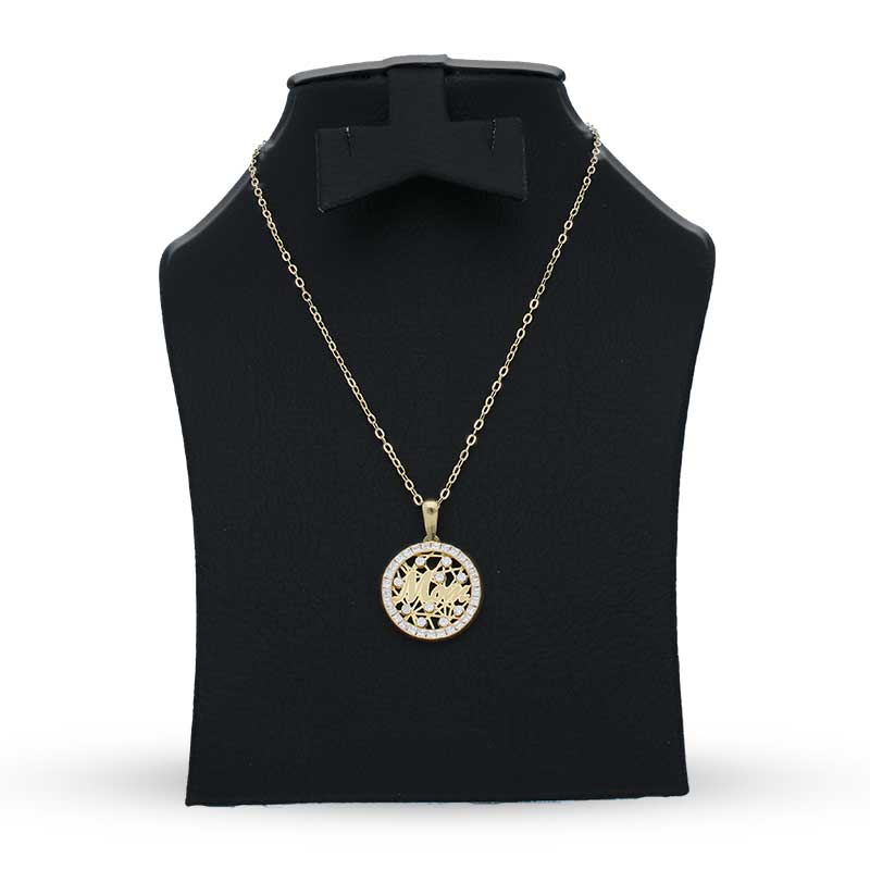 Gold Necklace (Chain with Mom Pendant) 18KT - FKJNKL18KU1149 - Image 3