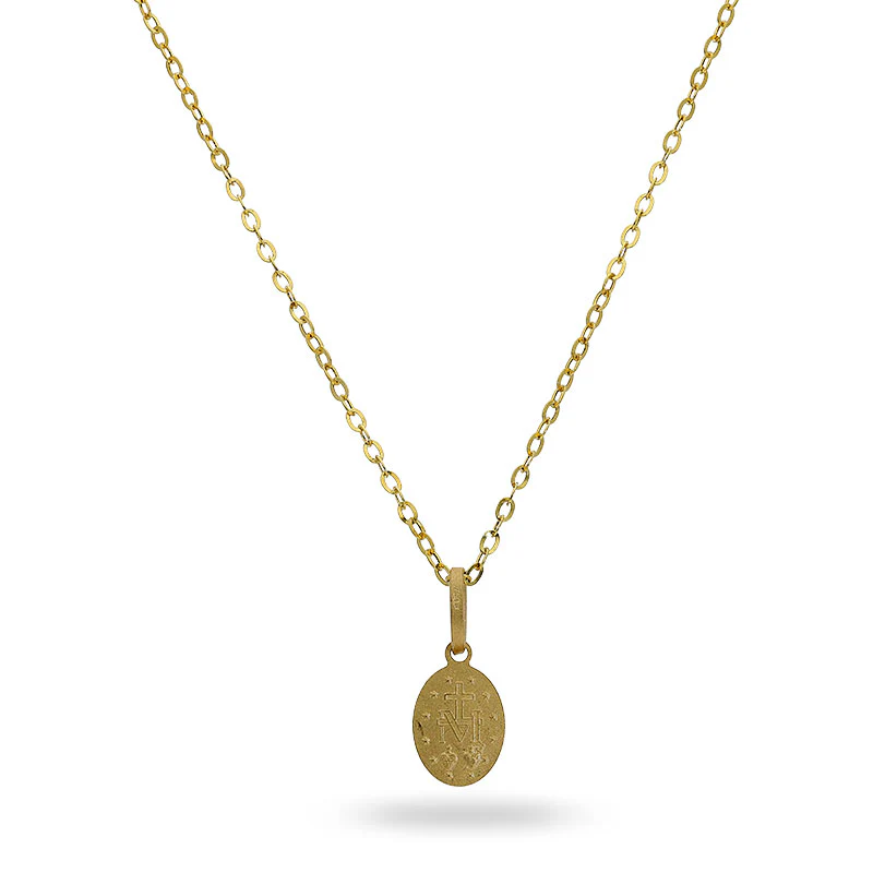 Gold Necklace (Chain with Mother Mary Pendant) 18KT - FKJNKL18KU1003 - Image 2