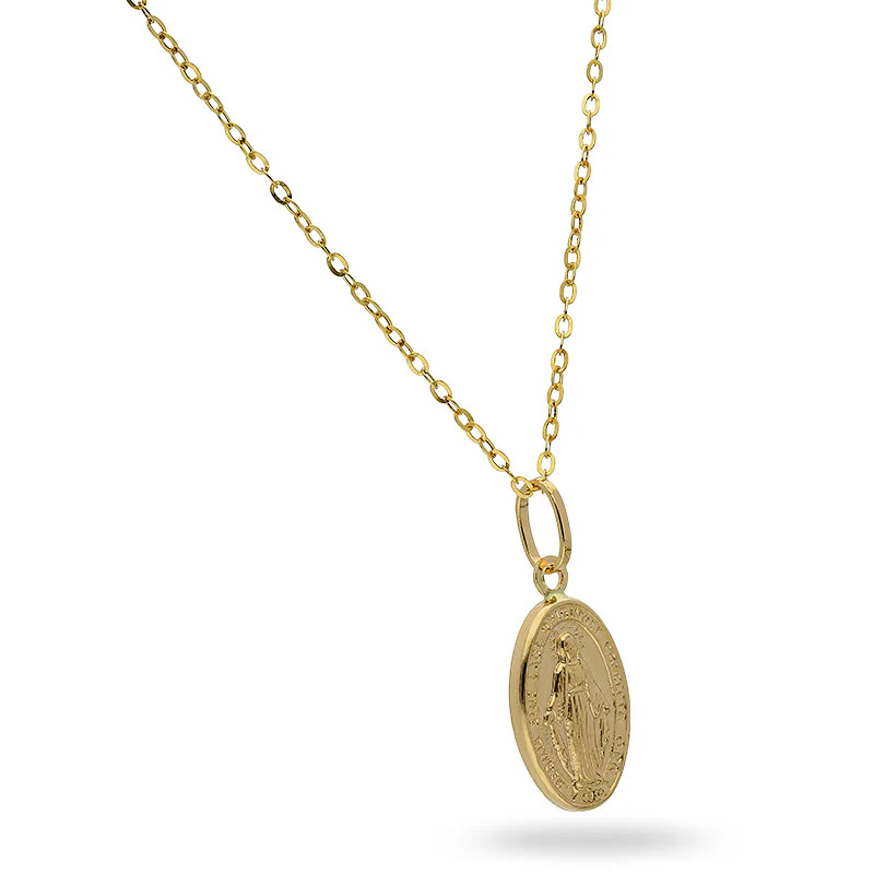 Gold Necklace (Chain with Mother Mary Pendant) 18KT - FKJNKL18KU1004 - Image 2