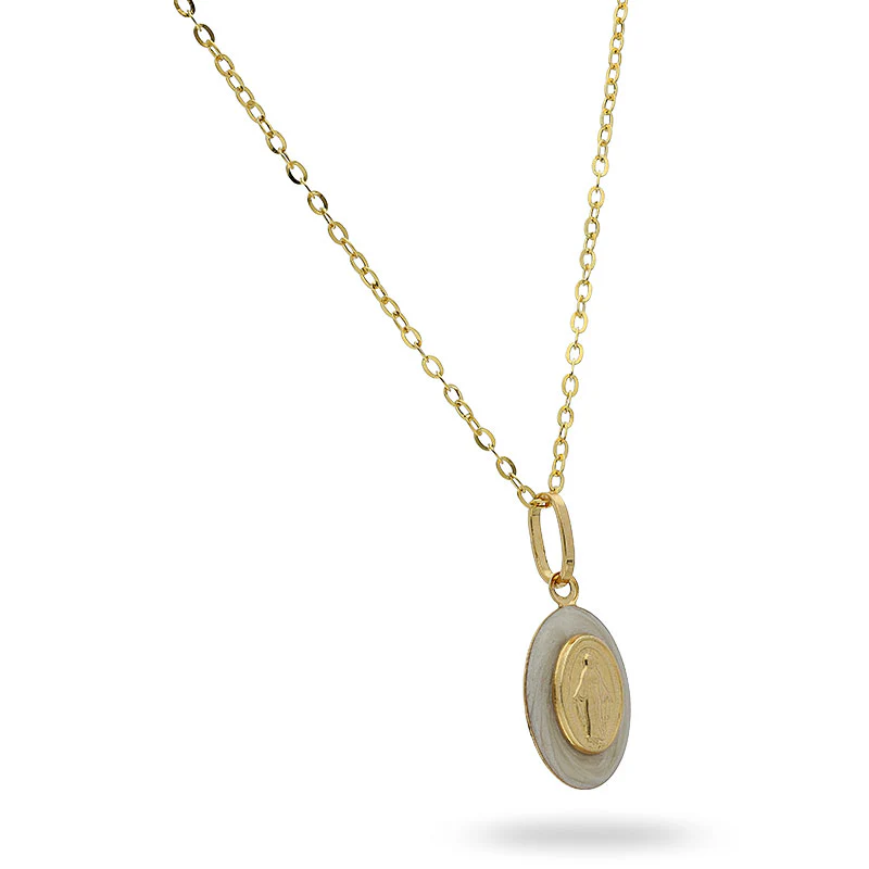 Gold Necklace (Chain with Mother Mary Pendant) 18KT - FKJNKL18KU1008 - Image 2