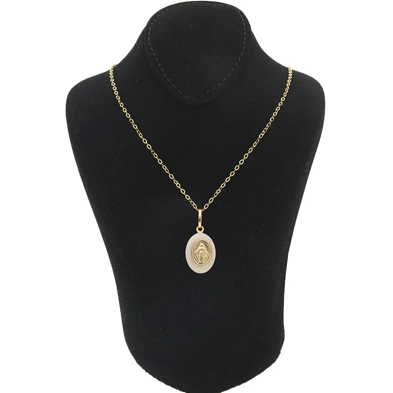 Gold Necklace (Chain with Mother Mary Pendant) 18KT - FKJNKL18KU1008 - Image 3