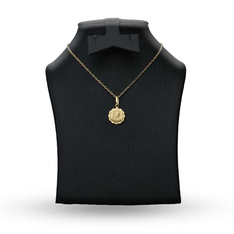 Gold Necklace (Chain with Mother Mary Pendant) 18KT - FKJNKL18KU1094 - Image 3