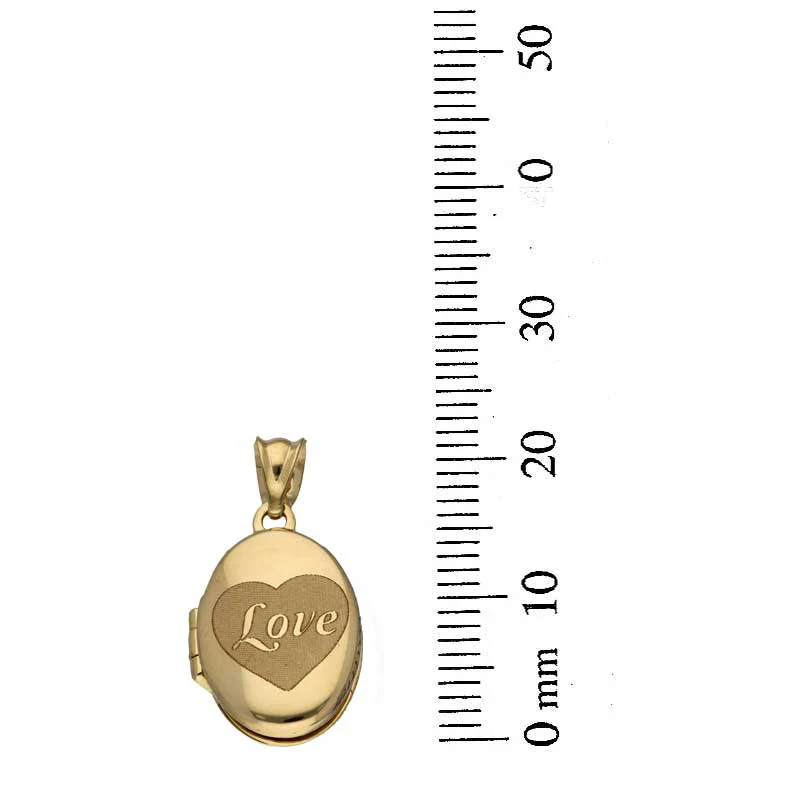 Gold Necklace (Chain with Oval Shaped Love Locket Pendant) 18KT - FKJNKL18KU1097 - Image 4