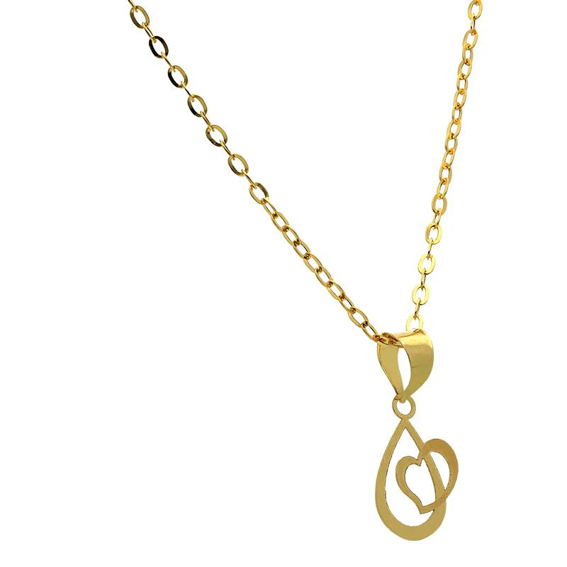 Gold Necklace (Chain with Pear In Heart Pendant) 18KT - FKJNKL18K2527 - Image 2