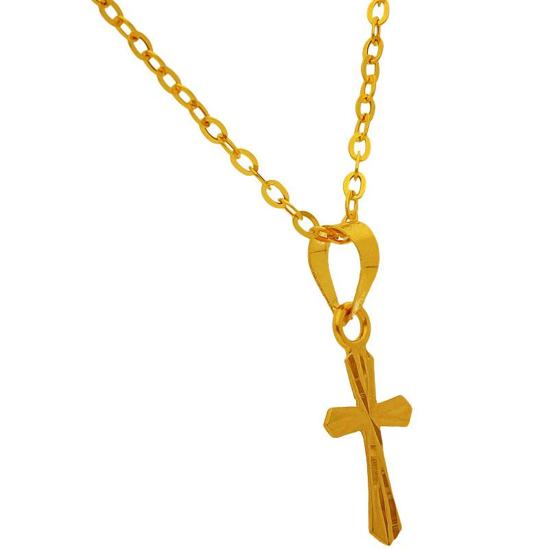 Gold Necklace (Chain with Cross Pendant) 18KT - FKJNKL1204 - Image 2