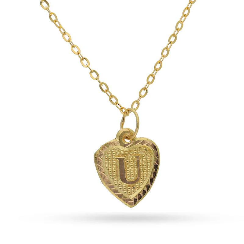 Gold Necklace (Chain with Alphabet Pendant) 18KT - FKJNKL1452 - Image 20