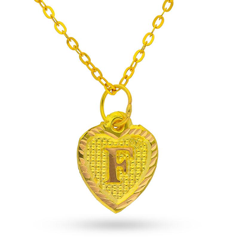 Gold Necklace (Chain with Alphabet Pendant) 18KT - FKJNKL1452 - Image 48