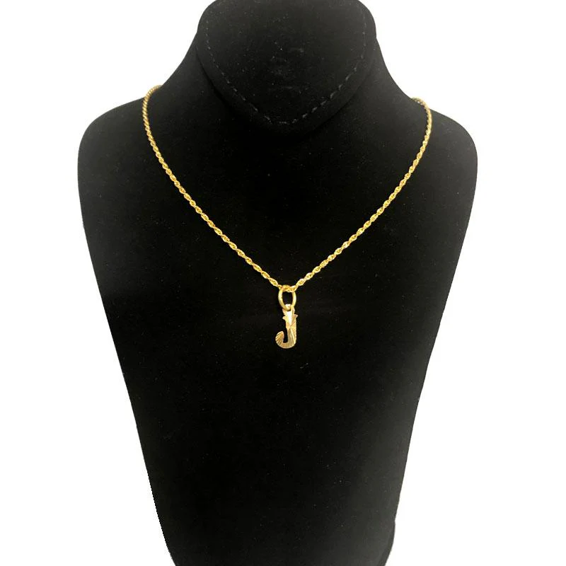 Gold Necklace (Chain with Alphabet Pendant) 18KT - FKJNKL1468 - Image 11